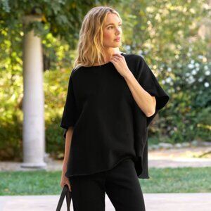 FRANK & EILEEN OLIVE Original Capelet Triple Fleece Size: OS BLACK